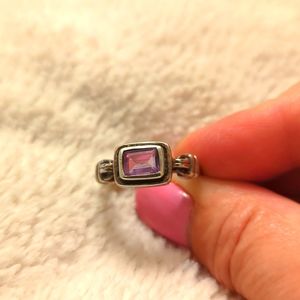 Silpada Sterling Silver 925 Emerald Cut Misty Morning Amethyst Ring.